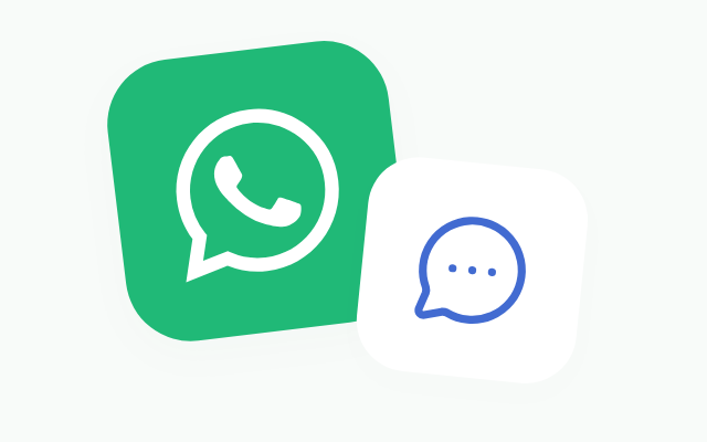 Two chat icons representing a WhatsApp conversation